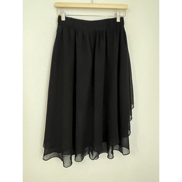 Arthropolgie Staring At Stars Hi-Low Skirt Layered Sheer Chiffon Size S Black - Picture 4 of 8